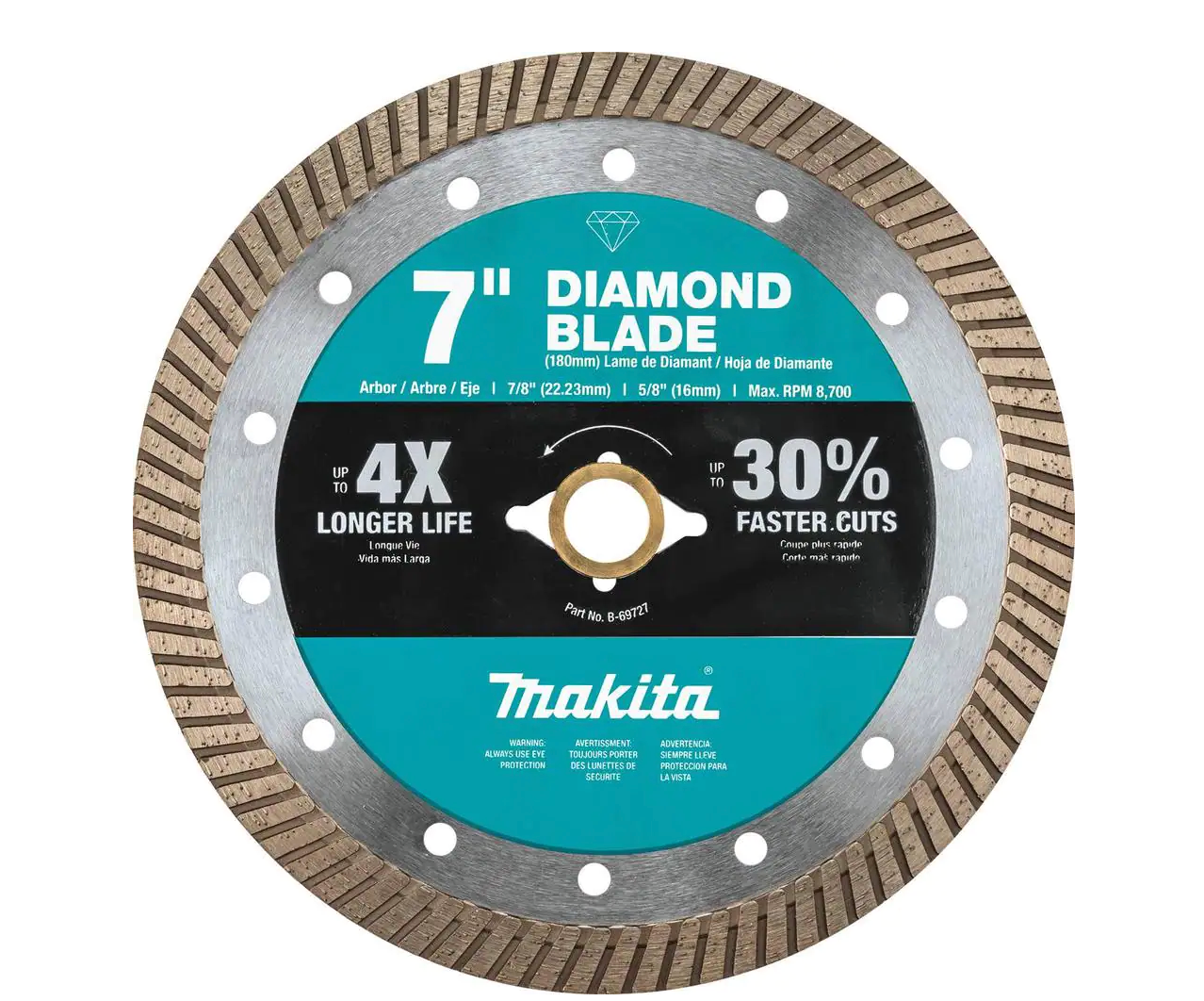 Makita 7" Turbo Rim Diamond Blade for General Purpose B-69727