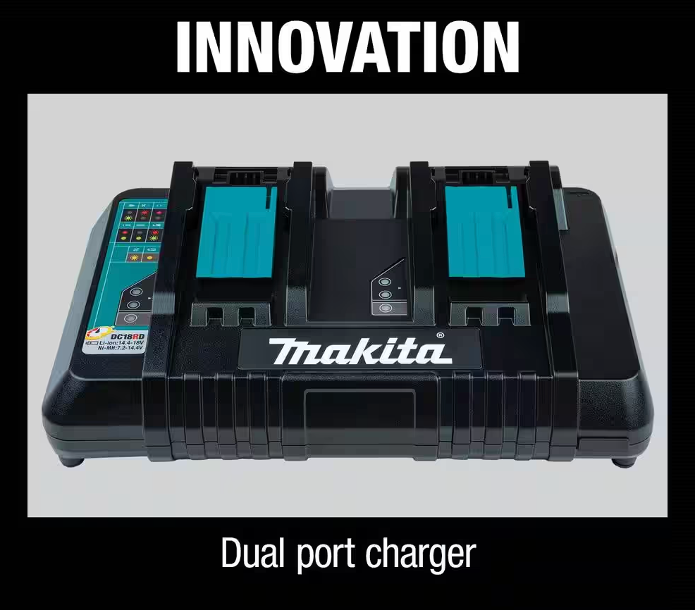 Makita 18V Lithium-Ion Dual Port Rapid Optimum Charger DC18RD