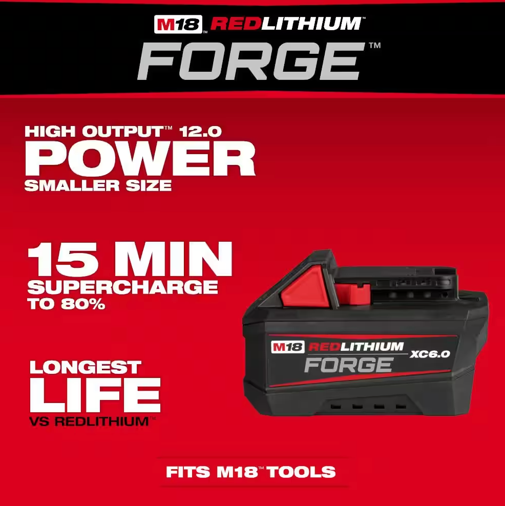 Milwaukee M18 18V Lithium-Ion REDLITHIUM FORGE 6.0 Ah Battery Pack 48-11-1861