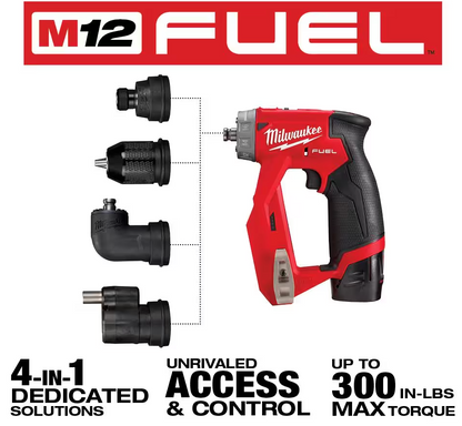 Milwaukee M12 FUEL 12V Cordless 4-in-1 Installation 3/8" Drill Driver Kit 2505-22