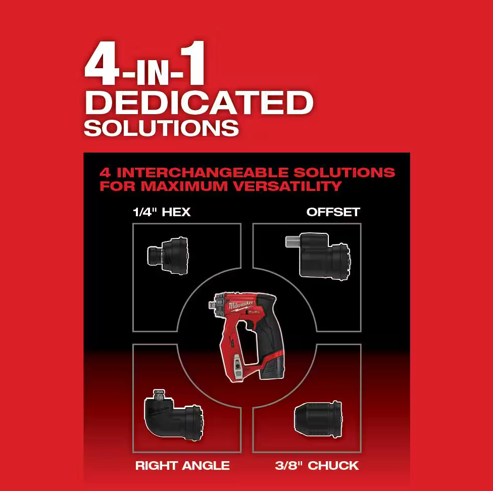 Milwaukee M12 FUEL 12V Cordless 4-in-1 Installation 3/8" Drill Driver Kit 2505-22