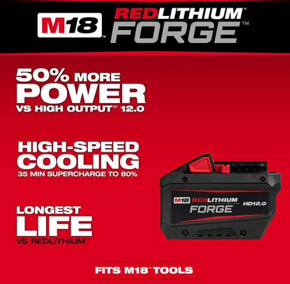 Milwaukee M18 18V REDLITHIUM FORGE HD 12.0 Ah Battery Pack (48-11-1813)