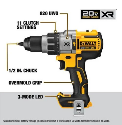 DeWalt 20V Max Compact Hammer Drill DCD778B (TOOL ONLY)