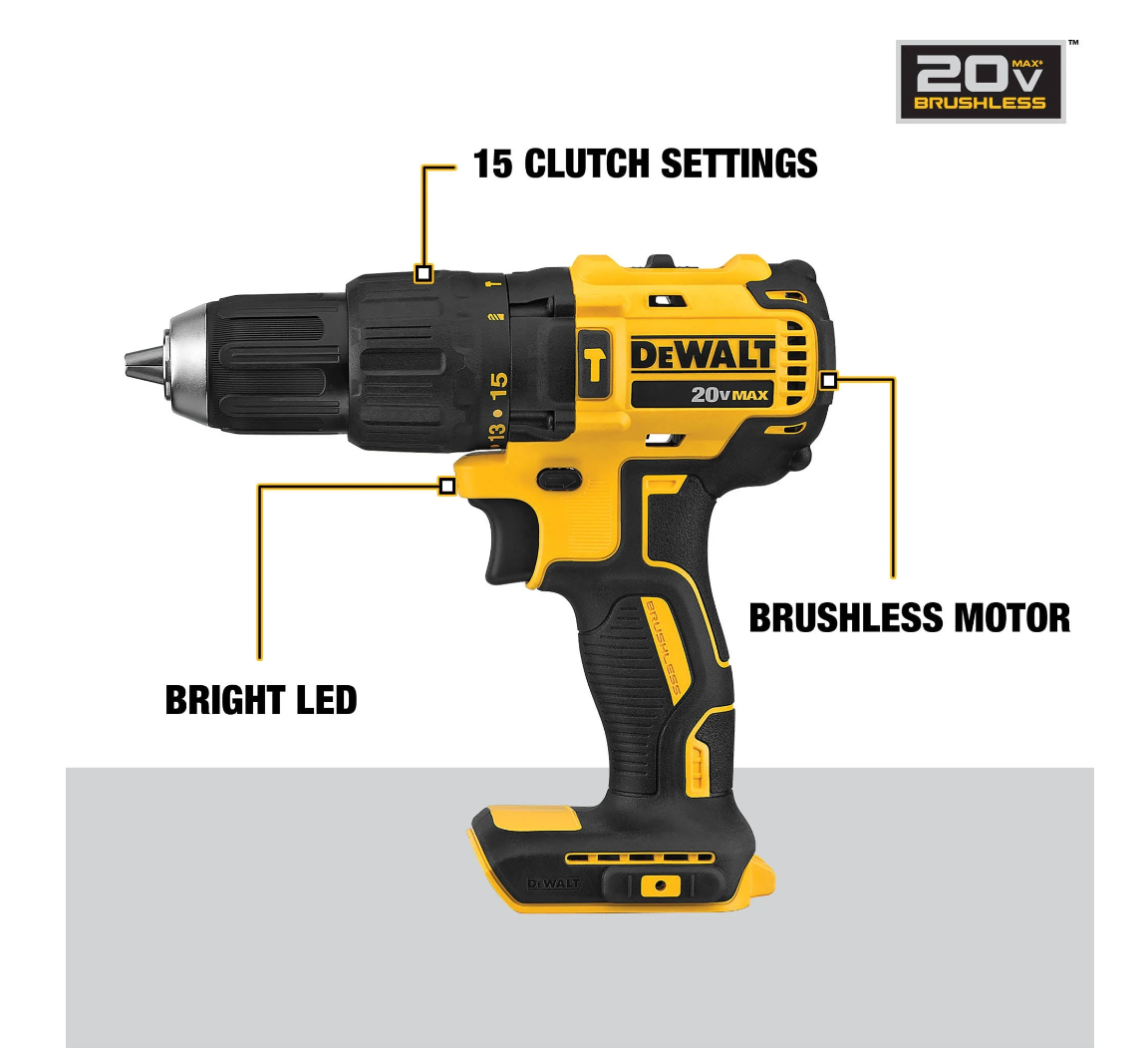 DeWalt 20V Max Compact Hammer Drill DCD778B (TOOL ONLY)