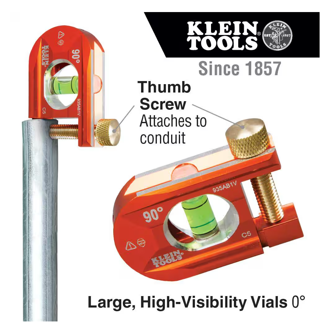 Klein Tools 2.5" 1 Vial Conduit Level (935AB1V)