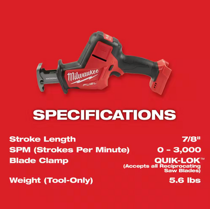 Milwaukee M18 18V HACKZALL Reciprocating Saw 2719-20 (TOOL ONLY)