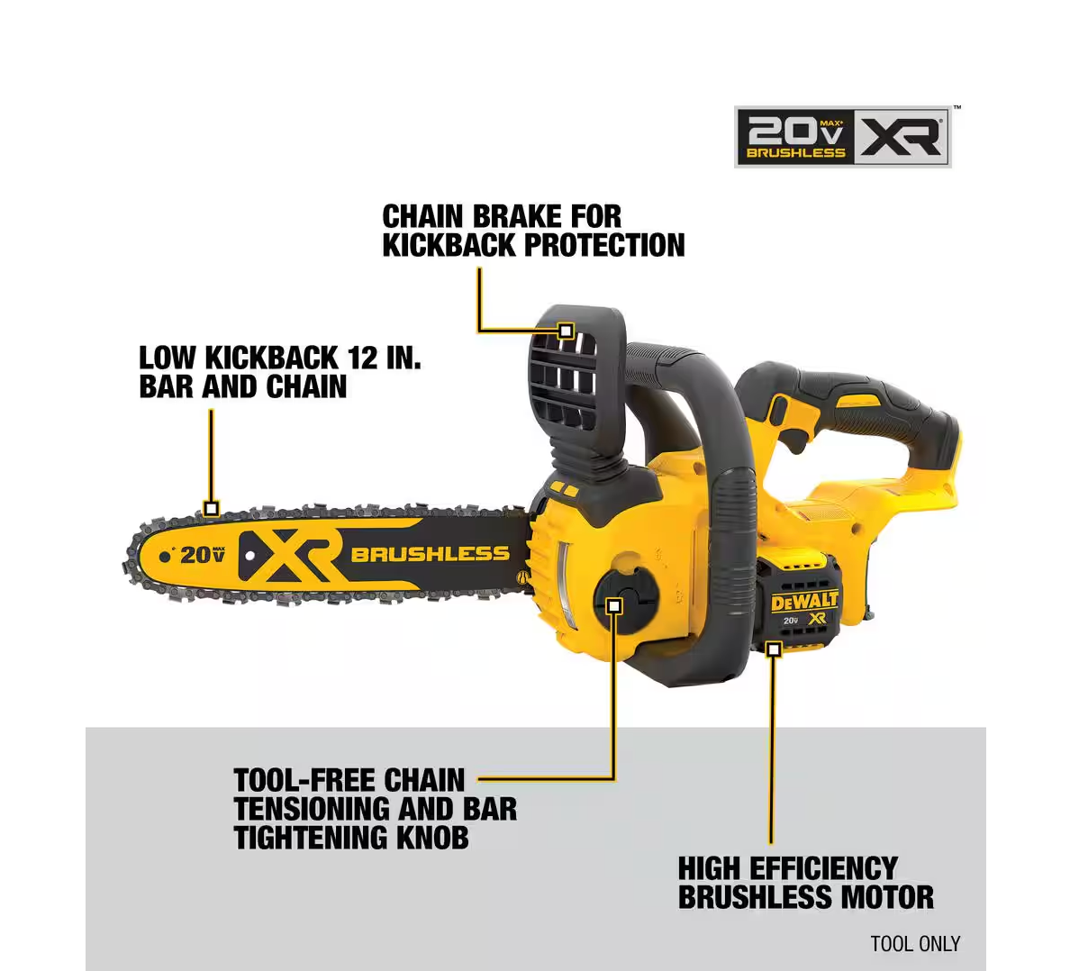 DEWALT 20V MAX 12" Cordless Chainsaw DCCS620B (TOOL ONLY)