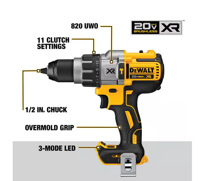 DEWALT 20V MAX XR 3-Speed 1/2" Hammer Drill DCD996B (TOOL ONLY)