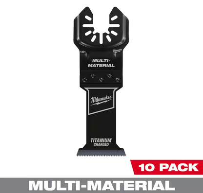 Milwaukee 1-3/8" Titanium Bi-Metal Universal Fit Wood and Metal Cutting Multi-Tool Oscillating Blade 10-Pack (49-25-1230)