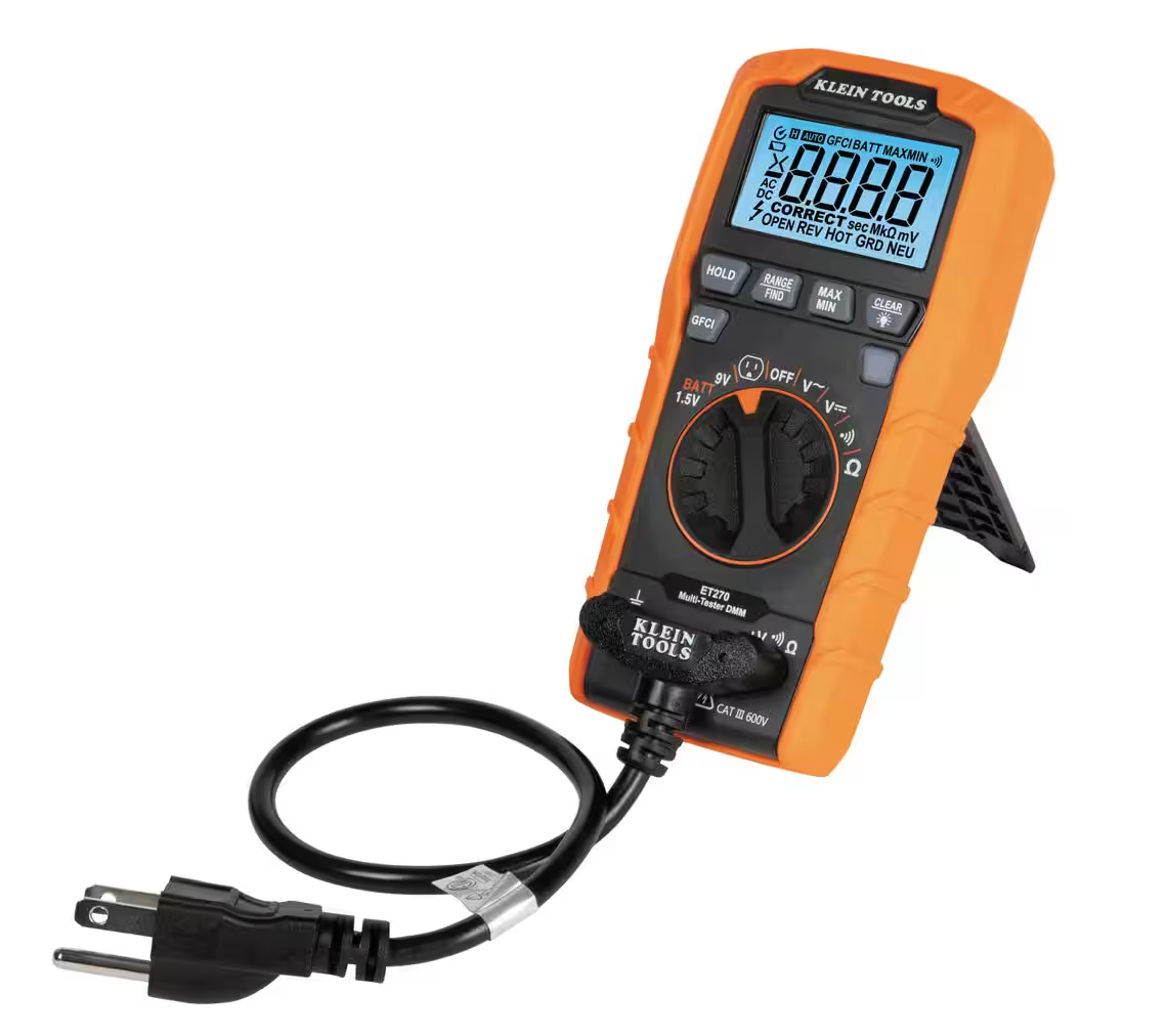 Klein Tools Digital Multi-Tester with Receptacle Tester (ET270)