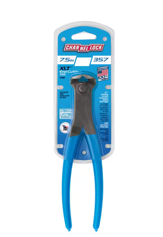 Channellock 7-1/2" Cross Cutting Pliers with End Cutter (357)