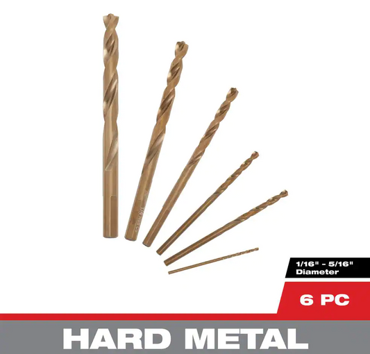 Milwaukee Cobalt Red Helix Drill Bit Set 6pcs (48-89-2330)