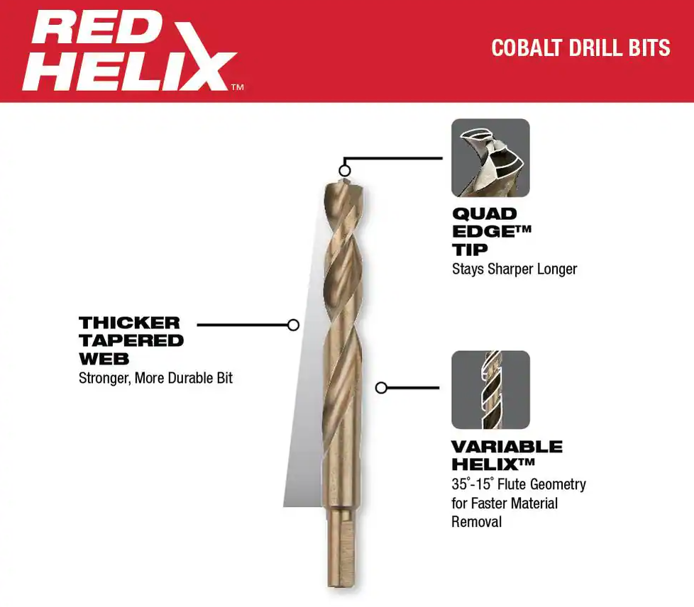 Milwaukee Cobalt Red Helix Drill Bit Set 6pcs (48-89-2330)