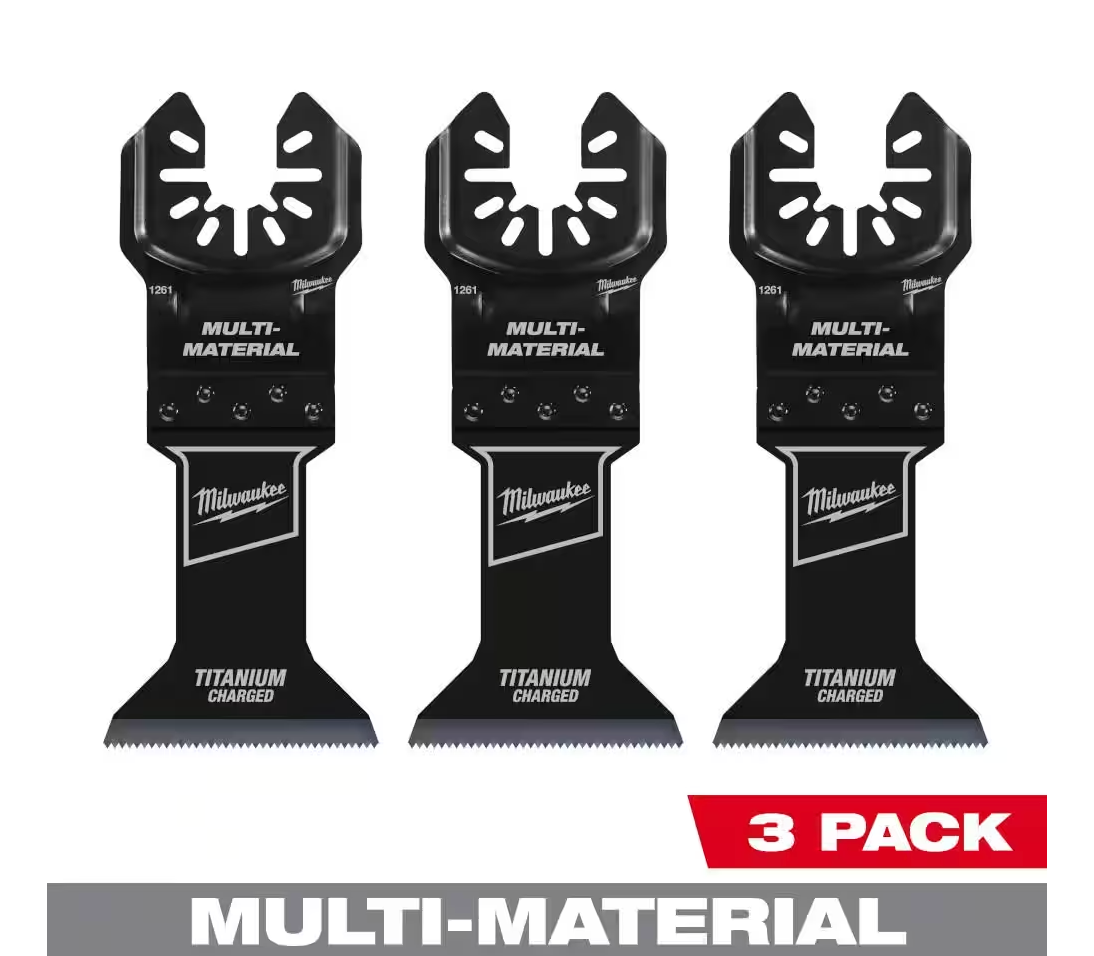 Milwaukee 1-3/4" Titanium Bi-Metal Universal Fit Metal Cutting Multi-Tool Oscillating Blade 3-Pack (49-25-1263)