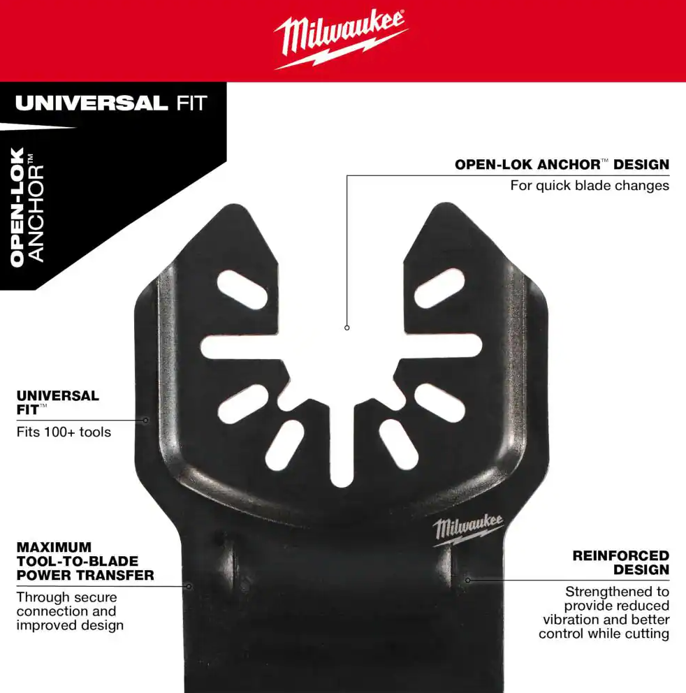 Milwaukee 1-3/4" Titanium Bi-Metal Universal Fit Metal Cutting Multi-Tool Oscillating Blade 3-Pack (49-25-1263)