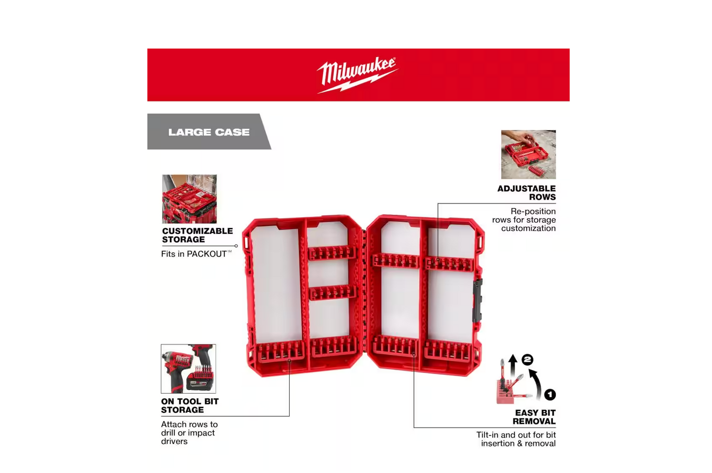 Milwaukee SHOCKWAVE Impact Duty Alloy Steel Screw Driver Bit Set 74-Pieces (48-32-5154)