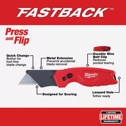 Milwaukee 3pcs. FASTBACK Compact Folding Utility Knives (48-22-1500PA)