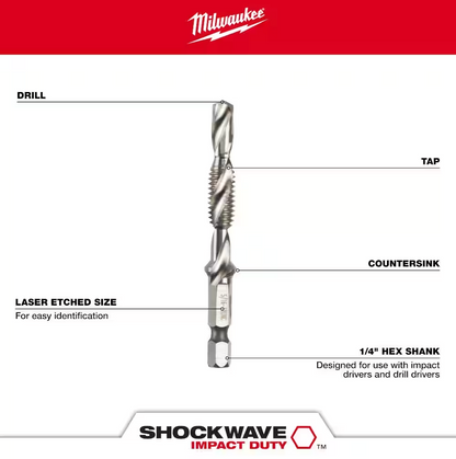 Milwaukee Shockwave 5Pc Metric Impact Drill Tap Set (48-89-4875)