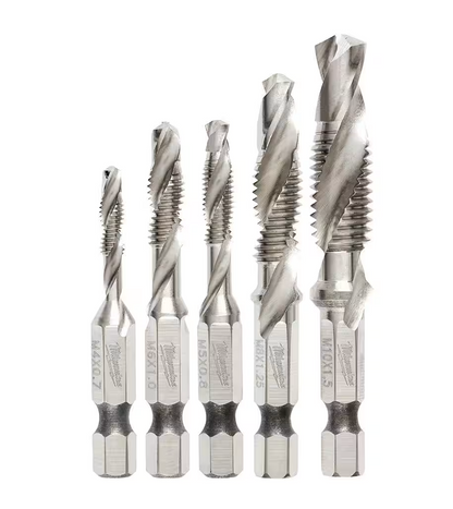 Milwaukee Shockwave 5Pc Metric Impact Drill Tap Set (48-89-4875)