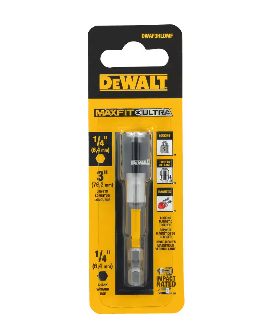 DeWalt Max Fit 3" Steel Magnetic Bit Holder 1/4" Hex Shank (DWAF3HLDMF)