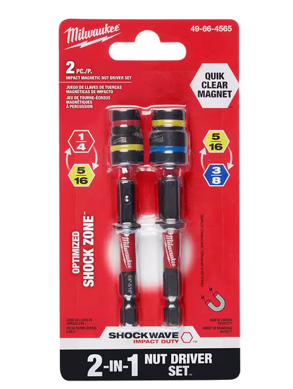 Milwaukee SHOCKWAVE Impact Duty QUIK-CLEAR 2-in-1 Magnetic Nut Driver Set (49-66-4565)