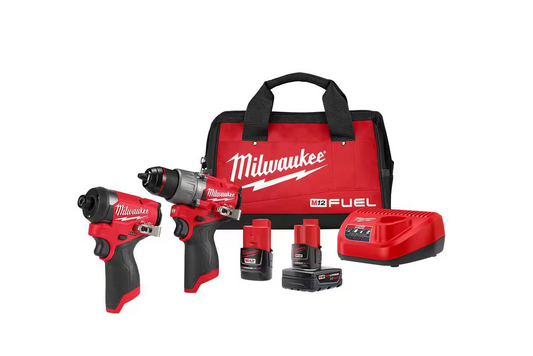 Milwaukee M12 FUEL 12V Lithium-Ion Hammer Drill and Impact Driver Combo Kit (3497-22)