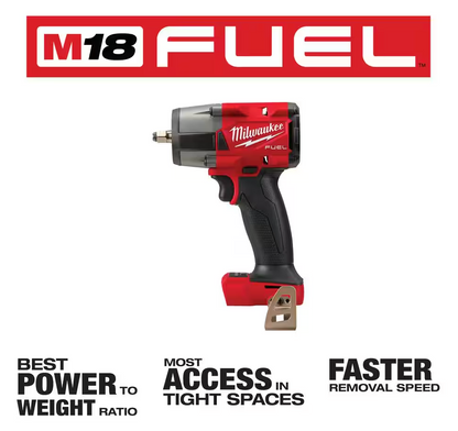 Milwaukee M18 FUEL GEN-2 18V Lithium-Ion Mid Torque 3/8" Impact Wrench 2960-20 (TOOL ONLY)