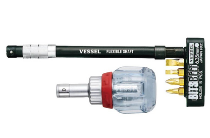 VESSEL Ratchet Stubby Screwdriver with Flexible Shaft (#TD-6700FX-4)