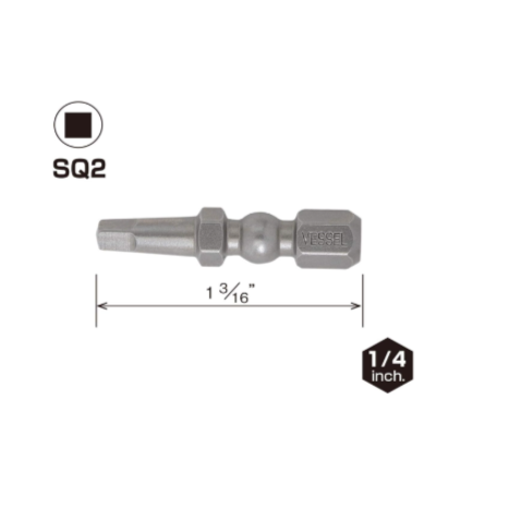 VESSEL Impact Ball Torsion Bits 2pcs 1 3/16" (30mm) (#IBSQ230P2)