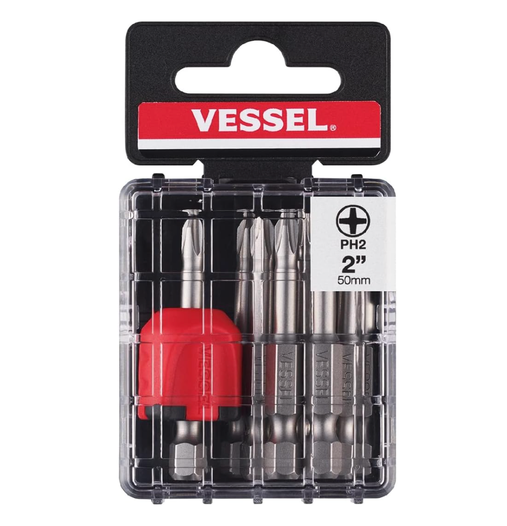 VESSEL NECK TORSION Power Bits w/ Magnetic Enhancer +2x50 (2") 10PC Set (#MGEPH250P10T)