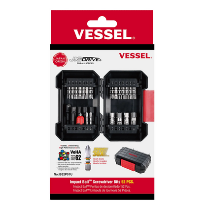 VESSEL Impact Ball Screwdriver Bits 52Pcs (#IB52P01U)