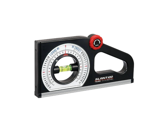 TAJIMA SLANT Angle Meter - Dual-Scale Rotary Pitch Finder with Thumb Dial & Easy-Read Vial (SLT-100)