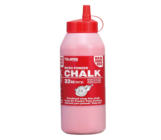 TAJIMA MICRO CHALK - 32oz (907g) Ultra-Fine Snap-Line Chalk with Easy-Fill Nozzle