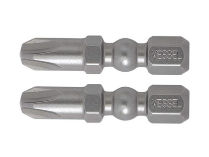 VESSEL 1/4" Drive Phillips #3 Impact Ball Torsion Bits 2pcs (#IBPH330P2)