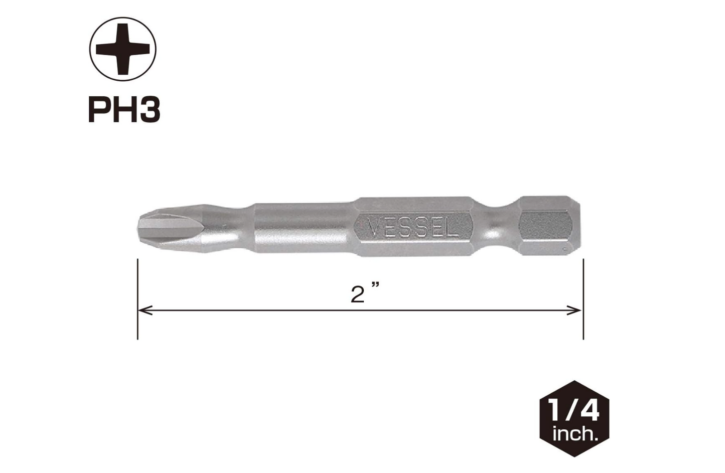 VESSEL Neck Torsion Power Bits 2pcs (#NTPH350P2)