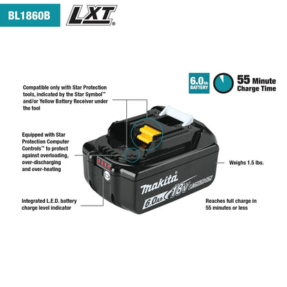 Makita 18V Battery 6.0AH (BL1860B)