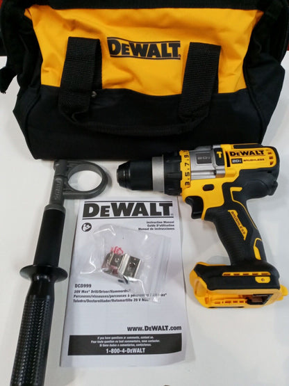 DeWalt DCD999 Flexvolt ADVANTAGE 1/2'' HAMMER DRILL.SIDE HANDLE (Mfr YEAR 2023)