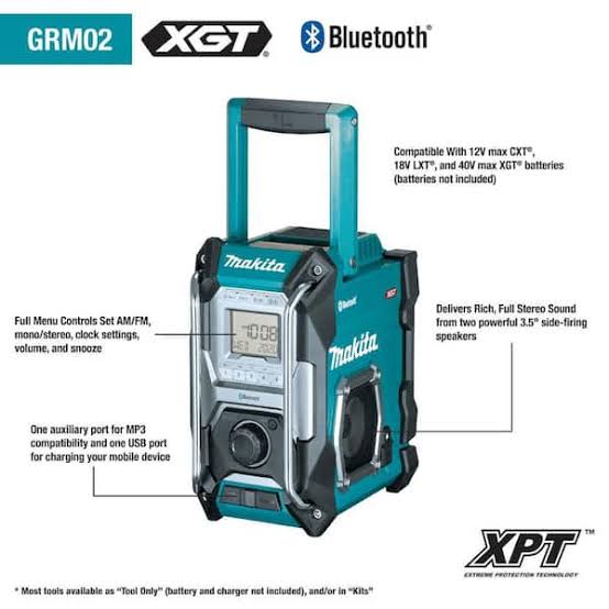 Makita  GMR02 XGT 40V max Job Site Radio (Bare Tool)