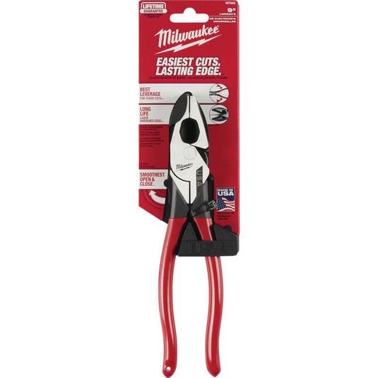 Milwaukee 9 in. Lineman's Pliers with Fish Tape Puller and Dipped Grip MT500